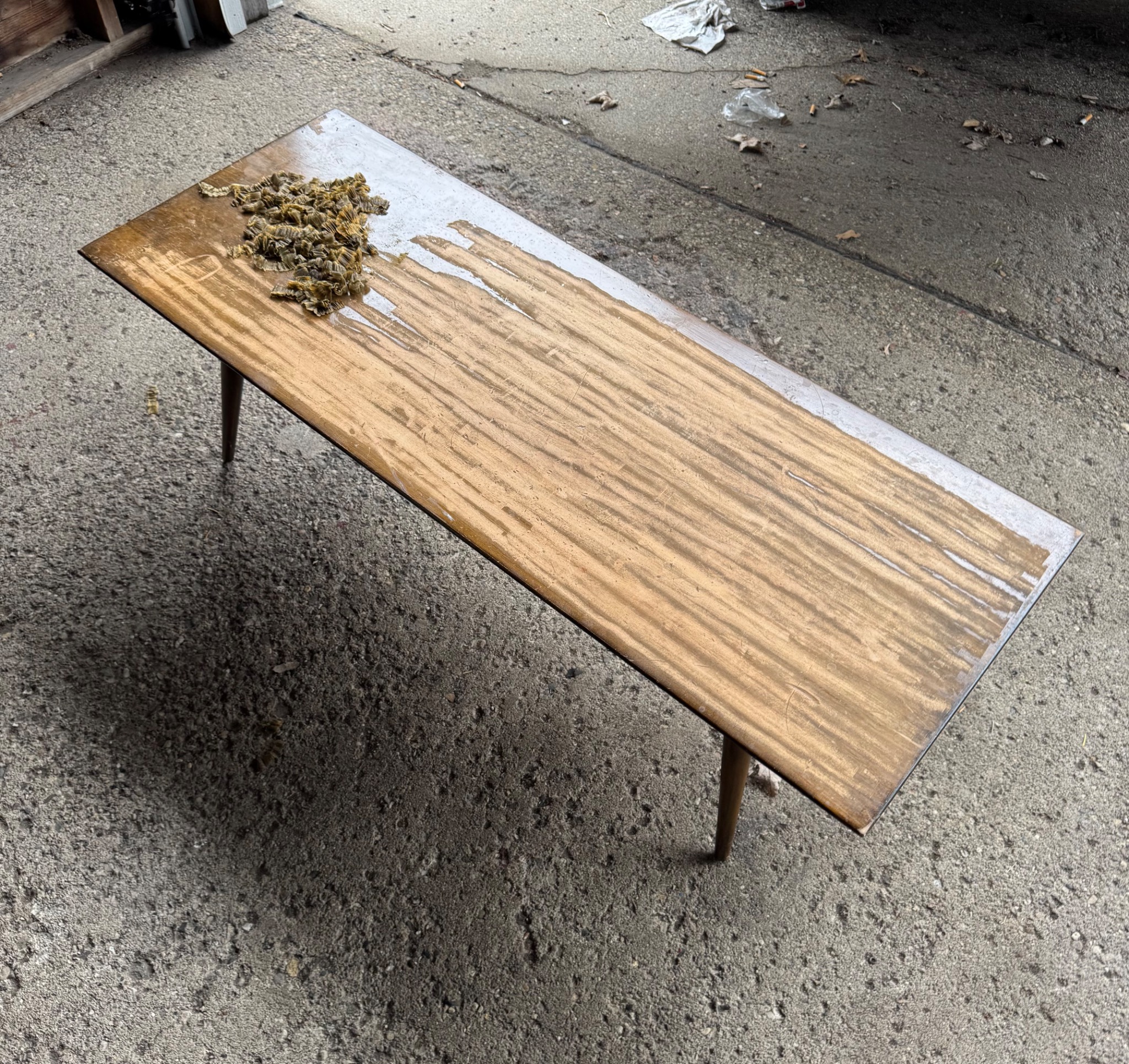 Paul McCobb Planner Group coffee table before restoration